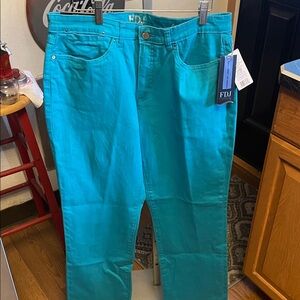NWT Curvy Fit FDJ Turquoise Jeans Leggy French Dressing Jeans 12P Inseam 30.”